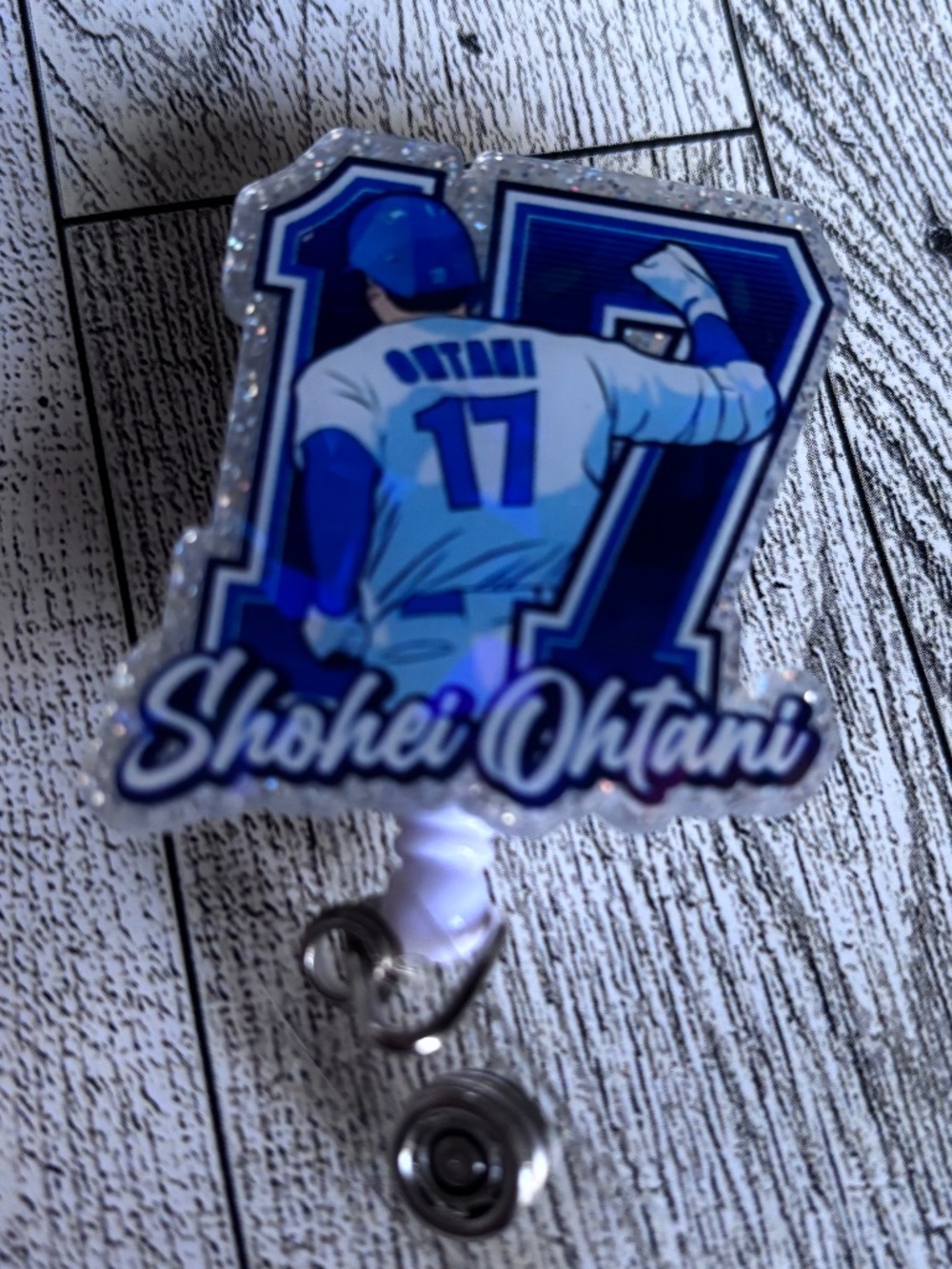 Shohei Ohtani Dodgers Acrylic Badge Reel Retractable Id Card Holder NWOT
